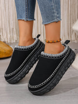 Women’s Slip-On Warm Cotton Half Boots – Thick Sole, Anti-Slip, Fleece Inside for Winter Comfort