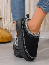 Women’s Slip-On Warm Cotton Half Boots – Thick Sole, Anti-Slip, Fleece Inside for Winter Comfort