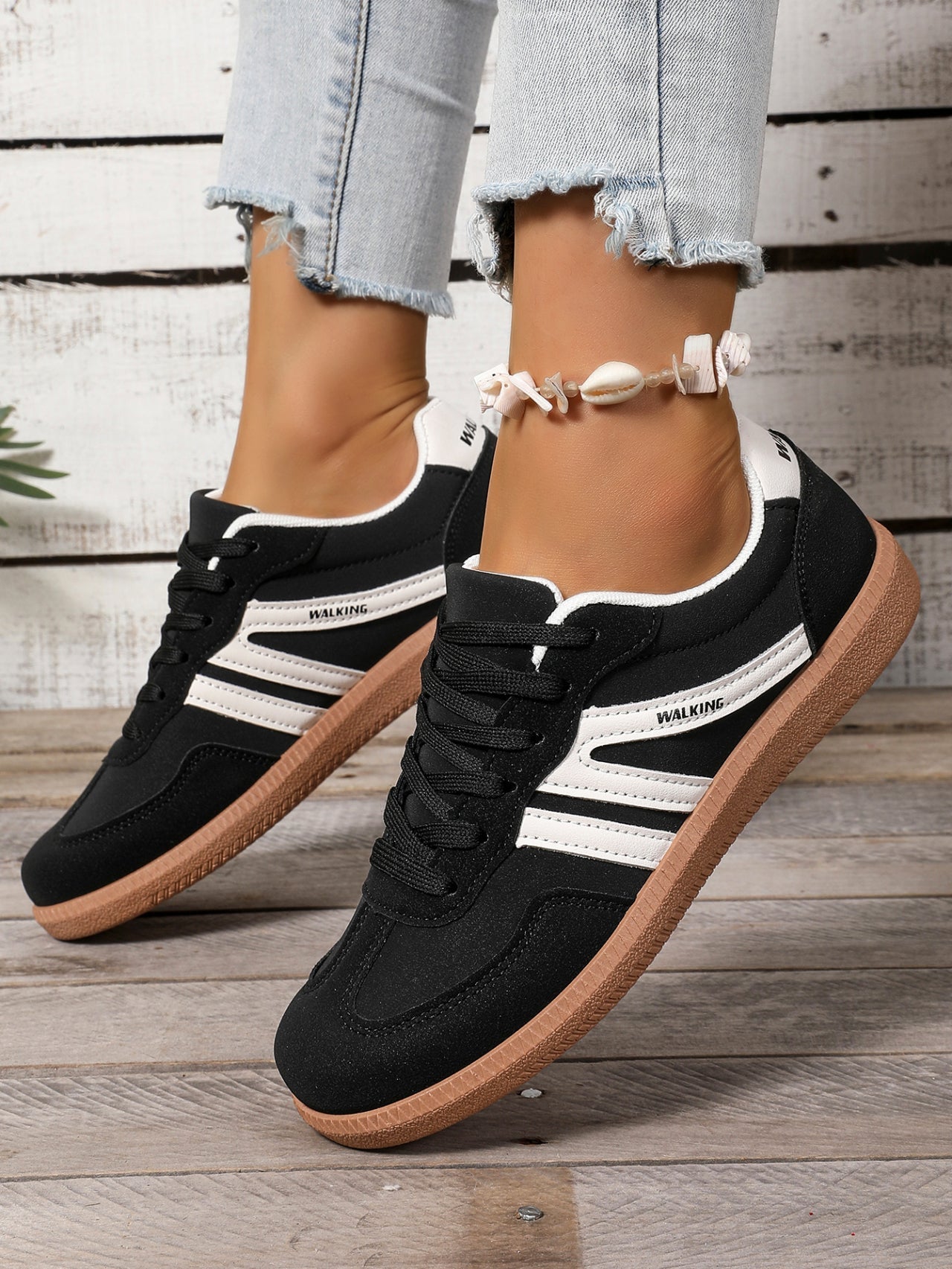 Retro Black GAT Sneakers for Women - Stylish Versatile Everyday Shoes