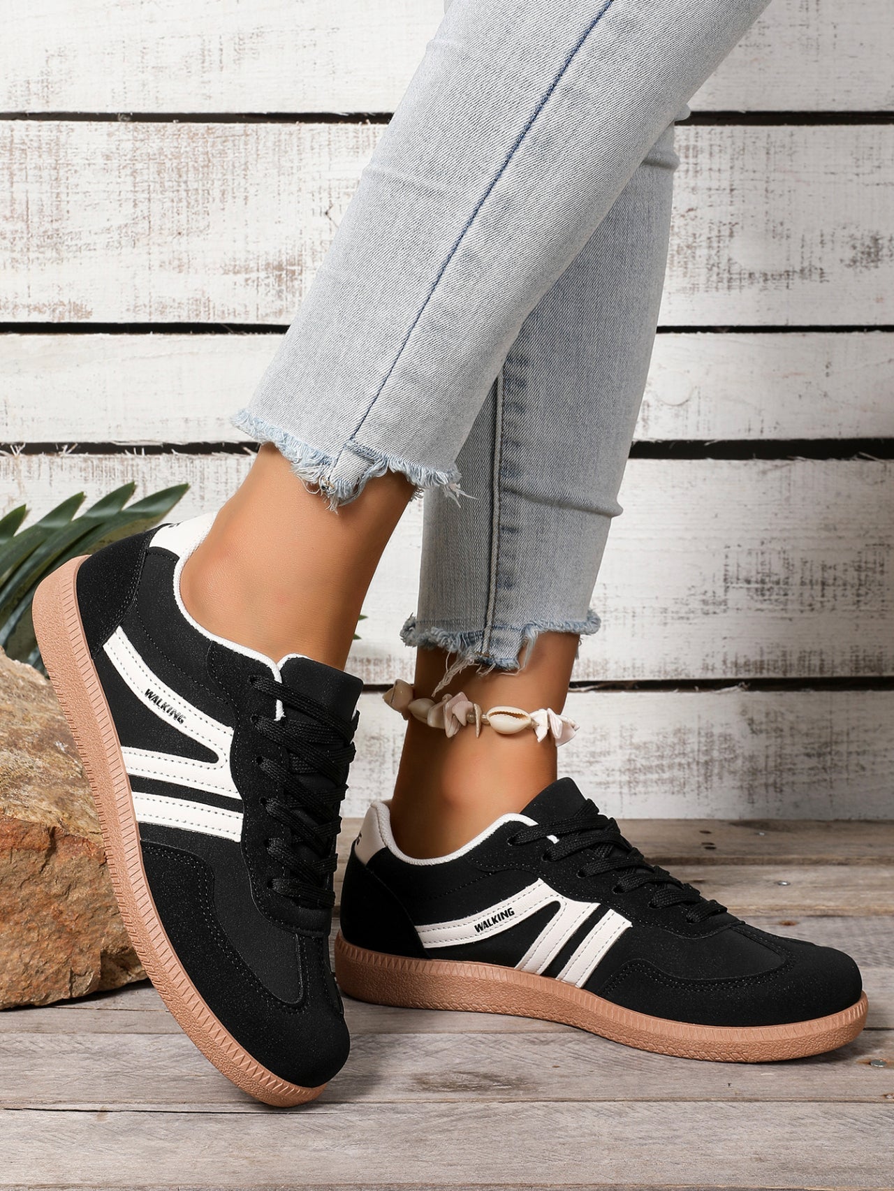Retro Black GAT Sneakers for Women - Stylish Versatile Everyday Shoes